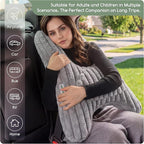 HIGOGOGO Washable Travel Pillow, Car Pillow for Kids & Adults, Upgraded Travel Pillows with Removable Soft Cover and High-Support Foam, Fix Neck and Body Sitting/Sleeping on The Trip, Dark Grey