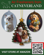 Santa with Golden Retriever Air Freshener – Evergreen Scent - Cute Dog Car Freshener & Holiday Decoration - Pet Friendly, Non-Toxic, Long-Lasting Scent - Great Gift for Pet Lovers - Designed in USA