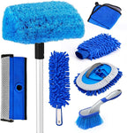 62" Car Wash Brush Kit with Hose Attachment, Scratch-Free Microfiber & Soft Bristles, Long Handle Wash Mop for Cars, Trucks, SUV & RV – Flow-Through Cleaning Kit with Mitt, Towel & Tire Brush