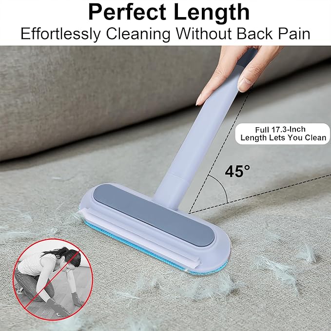 Pet Hair Remover, 4-in-1 Reusable Dog & Cat Hair Removal Tool – Standard Handle (17.7"), 1-Pack, Effective Lint Brush for Furniture, Couch, Carpet, Car Seats & Window Screens