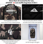 Small Gym Bag 18 inch Carry On Duffel Bag for Weekender Travel - Camouflage