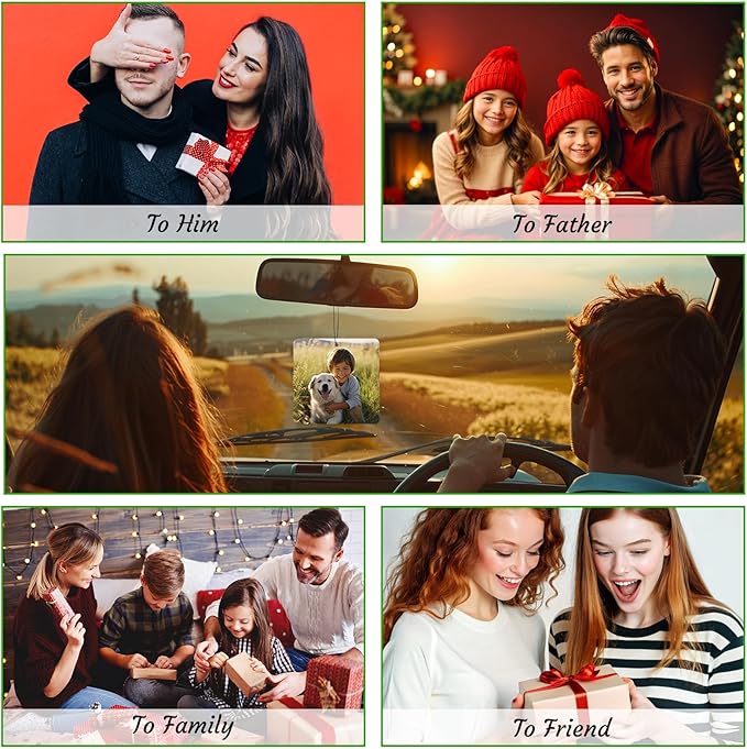 3-500Pcs Custom Air Fresheners with Picture - Personalized Double Sided Photo Text Logo Air Freshener for Car Hotel Business Event Promotion (General, Square)