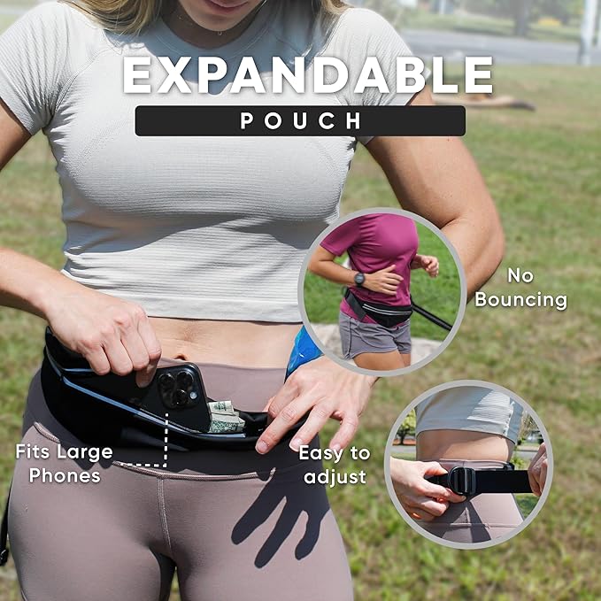 Bond Dog Running Leash Hands Free with Pouch, Hands Free Leash for Large Dogs, Pet Lead Running Belt for Walking & Canicross Belt, Includes Waist Jogging Fanny Pack & Pet Car Seat Belt Safety