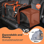 Expandable Extra Large Cat Carrier for 2 Cats with Litter Box for Kitten, Large Cat Small Dog Pet - Collapsible Double Cat Large Pet Carrier for Car Travel Outdoor Camping