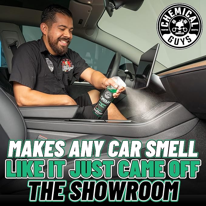 Chemical Guys New Car Smell Premium Air Freshener & Odor Eliminator (4 oz) (3 Pack) – Classic New Car Fragrance Spray for Interior Refresher