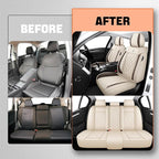 Car Seat Covers Compatible with Toyota Camry 2012-2026 Durable Waterproof Automotive Seat Covers Stretchable Fabric Material, Airbag Compatibility, Premium Nappa Leather(Full Set, Beige Brown)