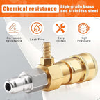 PWACCS Chemical Injector Kit for Pressure Washer, Downstream Injector with 10 FT Siphon Hose, 5-8 GPM, 3/8 Inch Quick Connect