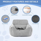 Dog Car Seat for Small Dogs, Pet Booster Seat with Clip-On Safety Leash and Storage Pockets, Washable Travel Dog Car Bed for Puppy （Black）
