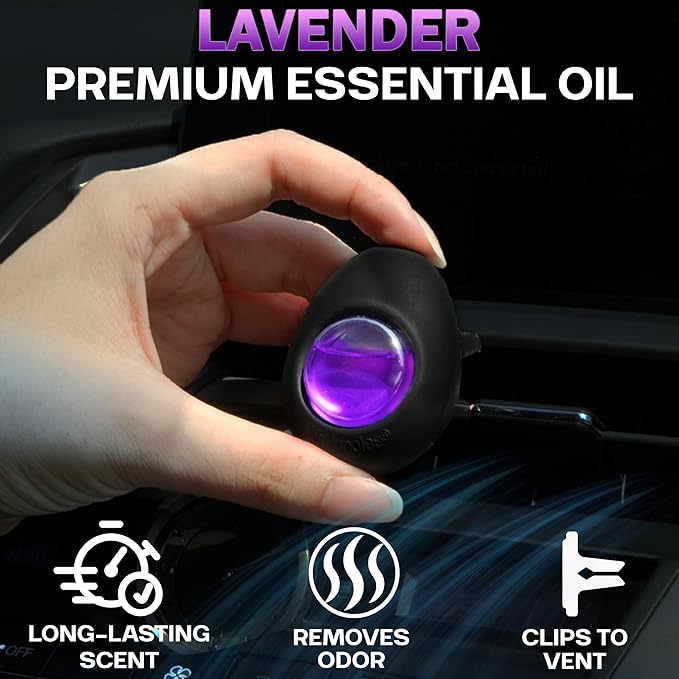 Air Jungles Car Air Freshener Vent Clip 3 Count (Pack of 2), Lavender Scent, 4 ml Each, Long-Lasting Car Odor Eliminator, Easy Clip-On Design, Up to 180 Days Freshness for Cars, Trucks, and SUVs