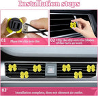 Wuyaoyao 6PCS Bow Car Air Freshener Clips, Cute Bow Car Air Vent Clip, Coquette Auto Air Conditioning Outlet Diffuser Perfume Clips, Interior Decoration, Auto Decor for Women Girls (Yellow, 6PCS)