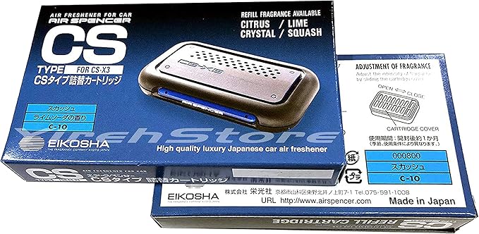 YirehStore Air Freshener CS-X3 CSX3 Squash Air Spencer Freshener 2 Refills (C-10) Eikosha Japan Car Freshener