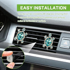 2PCS Sea Turtles Car Air Freshener Vent Clip, Bling Cute Turtle Vent Clips for Cars, Rhinestone Auto Air Conditioning Outlet Clip, Ocean Theme Interior Decor Car Accessories (Blue)