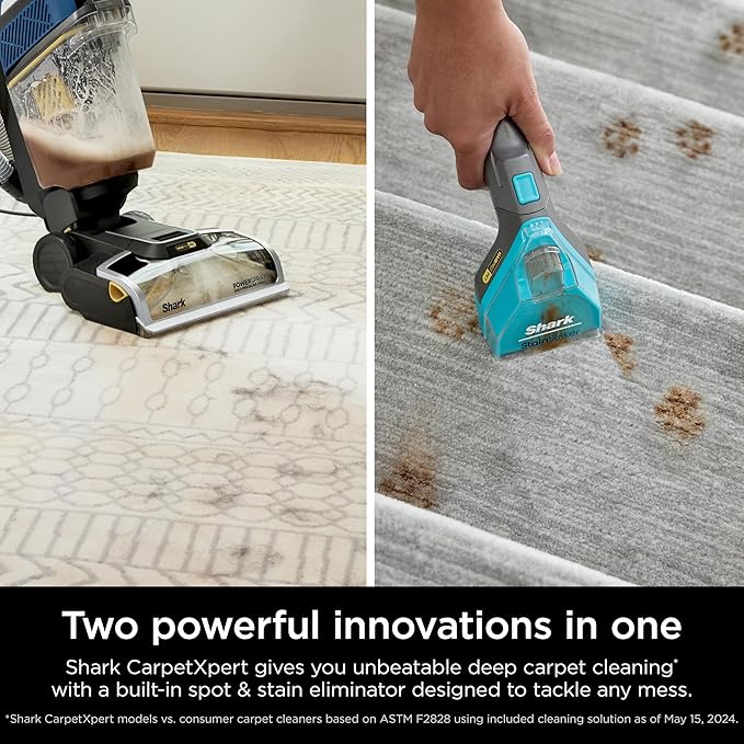 Shark CarpetXpert HairPro | Upright Carpet, Area Rug & Upholstery Cleaner | StainStriker Handheld Tough Stain Remover & Onboard Self Clean | Pet Hair Pickup & Odor Removal | 5 Tools | Navy | EX304