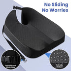 Heightening Car Seat Cushion for Car Seat Truck Driver for Broader Vision, Long Truck Seat Cushion Pressure Relief Cushion for Long Driving with Adjustable Strap Breathable Cover