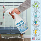 Wee Away Bird Cage Cleaner for Small Cages, Droppings Remover, Enzyme Cleaning Spray for Perches, Feeders, and Walls, Unscented, 16 fl oz