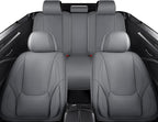 Chezope Car Seat Covers Full Set, Grey Leather Seat Covers, Breathable Front and Back Car Seat Protectors, Wear-Resistant Seat Covers Universal Fit for Most Cars SUV Truck (Grey-Solid, Full Set)