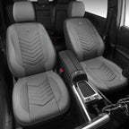 CAR PASS 3D Foam Mesh Leather Car Seat Covers Front Seats, Grey Breathable Front Seat Cover for Cars, Comfortable Universal Fit for SUV Truck Sedan Automotive Anti-Slip Airbag Compatible, Pure Gray