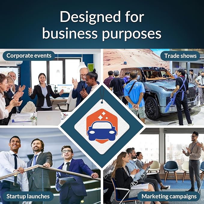 10-1000 Pcs Custom Air Fresheners with Picture - Personalized Photo/Logo/QR Code/Text, Bulk Promotional Car Gifts for Business Branding Events (A7-Diamond）