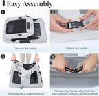 Extra Large Cat Carrier for 2 Cats, Soft Pet Car Travel XL Bag for Large Big Cat 20lbs+, for Two Cats Long Trips Ride 24"x16.5"x16.5" with Litter Box
