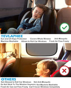 Tevlaphee Car Sunshade Kids, Universal Sun Visor Car Net Sunscreen Baby with Certified UV for Side Window Mesh Material Protects Passenger Baby, Children & Pets(L) (XL)