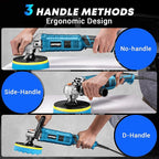 LDHTHOPI Buffer Polisher Kit for Car - 6/7 Inch Rotary 1600w Polisher Buffer Waxer,7 Variable Speed 1000-3500rpm,Detachable Handle Buffing Machine for Car, Boat Sanding, Polishing Waxing, Blue 3