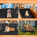 Mancro Dog Hammock for Car, 2025 Upgraded 600D Heavy Duty Waterproof & Scratch-Resistant Dog Car Seat Cover, Back Seat Pet Cover for Dogs with Sedan, Trucks and SUVs, Standard, All Black