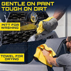 Foam Cannon Pressure Washer Gun, Stubby Foam Sprayer for Car Wash, Power Washer Swivel for Pressure Washers - Incl. Wash Mitt & Microfiber Towel, Ultimate Detailing Kit for Deep Cleaning