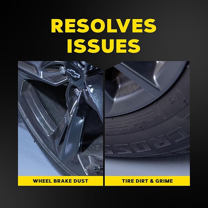 Meguiar's Hot Rims Foaming Wheel & Tire Cleaner - Combines a Wheel and Tire Cleaner in One Product that Quickly Powers through Brake Dust and Grime on OEM Clear Coated Wheels, 20 Oz Foam
