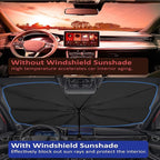 Windshield Sun Shade Foldable Umbrella, Sun Shade for Car Windshield, Car Window Shades [Silver Heat Shield - UV Reflective] Universal Fit Medium (56"x31")