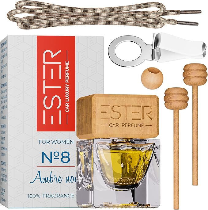 Car Luxury Perfume - Ambre Nuit - Air Freshener - №8 Ambre Noir: For Women - 1Fl Oz Luxury Essential Oil Diffuser with Sticks - Strong and Long-Lasting Scent