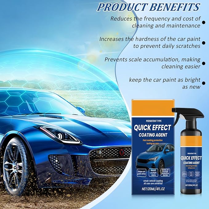 2Pcs Advanced Quick Effect Coating Agent,Car Coating Spray, 2025 New Car Paint Protection，Car Scratch Wax Polish Spray Waterless Wash，Multi-Purpose Oil Film Emulsion Glass Cleaner
