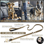 Tactical Dog Harness and Leash Set Small Sized Dog,Heavy Duty No Pull Service Dog Vest and 10 Patches with Dog Seat Belt,Reflective Adjustable Pet Harness for Training Walking Hiking Camo S