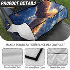 Biyejit Golf Cart Seat Covers with 4 Pockets Golf Cart Seat Towel Blanket Fits 2-Seat Golf Carts, Golf Cart Accessories