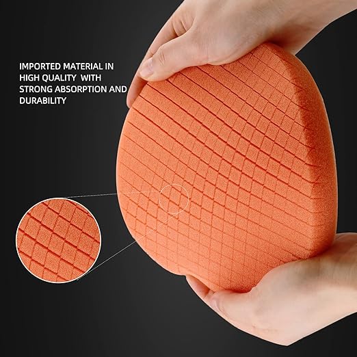 OrangeT40 Orange Medium-Cut Foam Polishing Pad, SPTA 1Pcs 7.5 Inch Face for 7 Inch 180mm Backing Plate Compound Buffing Sponge Pads for Car Buffer Polisher Compounding, Polishing and Waxing -FPTSS7O