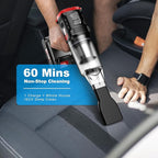 Car Vacuum Cordless, 35000PA Strong Suction Handheld Vacuum with 2 Detachable Batteries, 60Min Runtime Portable Vacuum Cleaner for Car Detailing, Pet Hair, Home Couch & Office, 350ML XL Dust Cup