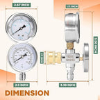 RIDGE WASHER 2-in-1 Pressure Washer Gauge, Stainless Steel Power Washer Gauge Temperature Gauges, 3/8 Inch Quick Connect, 6000 PSI