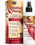 8oz Leather Purse Cleaner & Conditioner – 3-in-1 Spray for Handbags, Designer Bags & Luxury Purses – Deodorizes, Cleans, Conditions & Restores Leather – Safe on Finishes