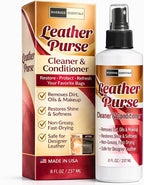 8oz Leather Purse Cleaner & Conditioner – 3-in-1 Spray for Handbags, Designer Bags & Luxury Purses – Deodorizes, Cleans, Conditions & Restores Leather – Safe on Finishes