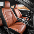 Seat Cover for Ford Mustang Coupe 2015-2026 Custom Fit Faux Leather Car Seat Covers for Mustang Coupe Fastback GT/V6/EcoBoost Full Set-(M-Brown)