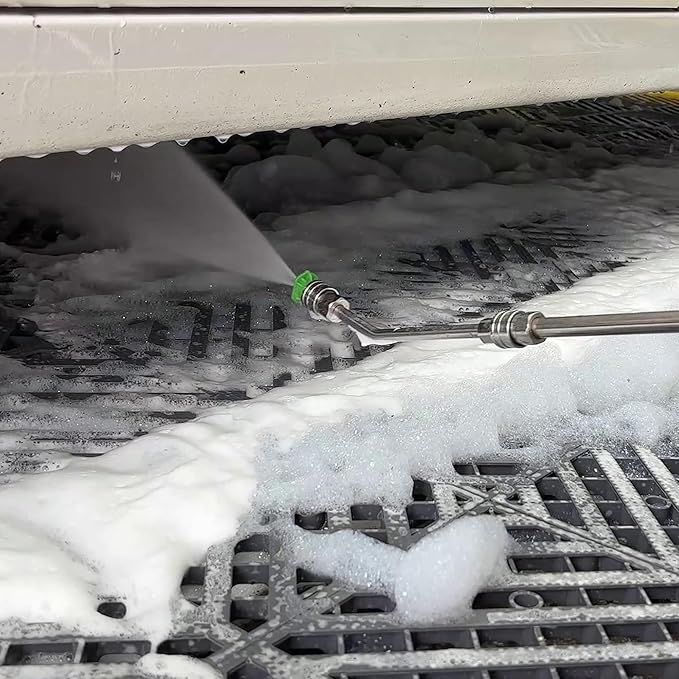 M MINGLE Pressure Washer Extension Wand - Gutter Cleaner Attachment - 30°, 90°, 120° Curved Rod, 1/4" Quick Connect, 4000 PSI
