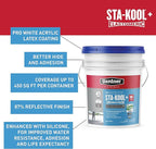 Gardner Sta-kool Elastomeric Roof Coating, White, RV Roof Coating 5 Gallon