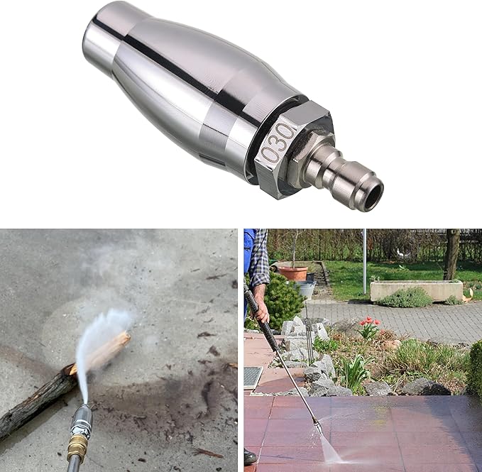 JOEJET Turbo Nozzle for Pressure Washer, Rotating Pressure Washer Nozzle with 1/4" Quick Connect, 7 Nozzle Tips with Holder, 3600 PSI