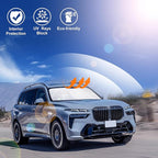 Windshield Sun Shade Custom Fit for 2021 2022 2023 2024 2025 2026 BMW X7 3.0L xDrive40i Accessories Foldable Sunshade Sun Blocker Protect Car from Sun Rays & Heat Damage Keep Car Cooler