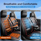Fit Mazda 6 Car Seat Covers for Select Mazda 6 2007-2021 - Premium Full Coverage Leather, Airbag Compatible, Luxury Waterproof All Weather Breathable Seat Cushion Protector, Full Set, Red Trim