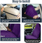 Car Seat Towel Cover, Universal Front Seat Protector for Cars, SUVs and Trucks, Sweat Towel Car Seat Cover for Gym, Yoga, Swimming, Pets and Family Travel, Profound Purple, 2 Pack