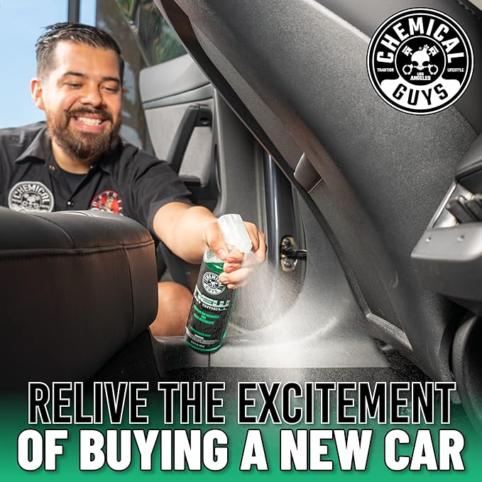 Chemical Guys New Car Smell Premium Air Freshener & Odor Eliminator (4 oz) (3 Pack) – Classic New Car Fragrance Spray for Interior Refresher