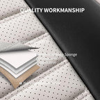 Car Seat Covers Full Set, Breathable Nappa Leather Seat Covers, Horizontal Stripes Automotive Seat Covers, Universal Seat Cushions for Sedan SUV Truck (5 PCS Full Set, Black + Cream)