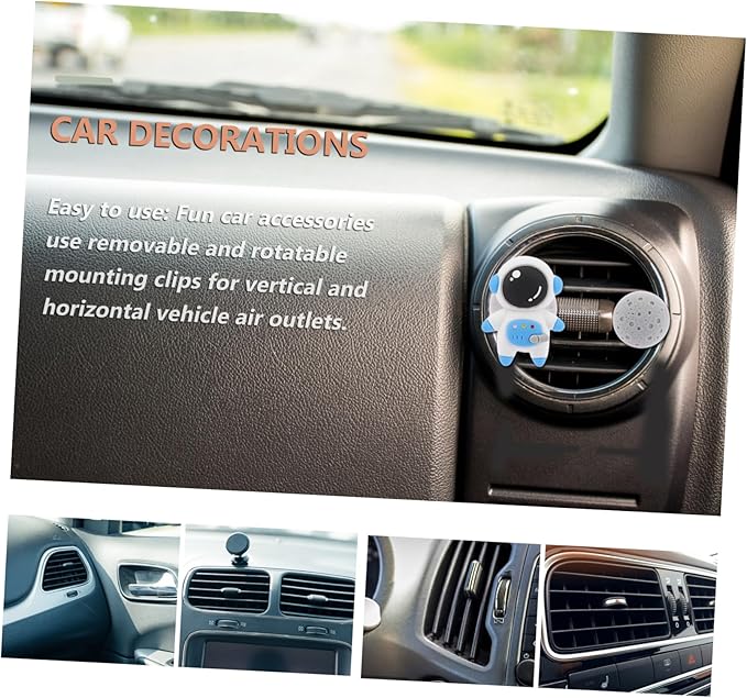 Vaguelly 2 Sets Car Dashboard Decorations Astronaut Air Diffuser Air Car Vent Clips Decorative Air Conditioning Outlet Fresheners Vent Clips Auto Accessories