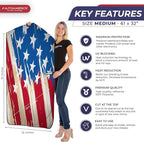 Autoamerics 1-Piece Windshield Sun Shade USA Art Flag - 1 American Design - Foldable Car Front Window Sunshade for Most Sedans SUV Truck - Blocks Max UV Rays and Keeps Your Vehicle Cool - Medium