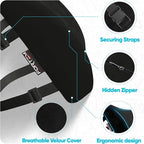 FORTEM Lumbar Support Pillow for Office Chair, Lumbar Support Pillow for Car, Back Rest for Gaming, Memory Foam Pillow, Desk Chair Cushion, Breathable & Washable Cover, Adjustable Straps